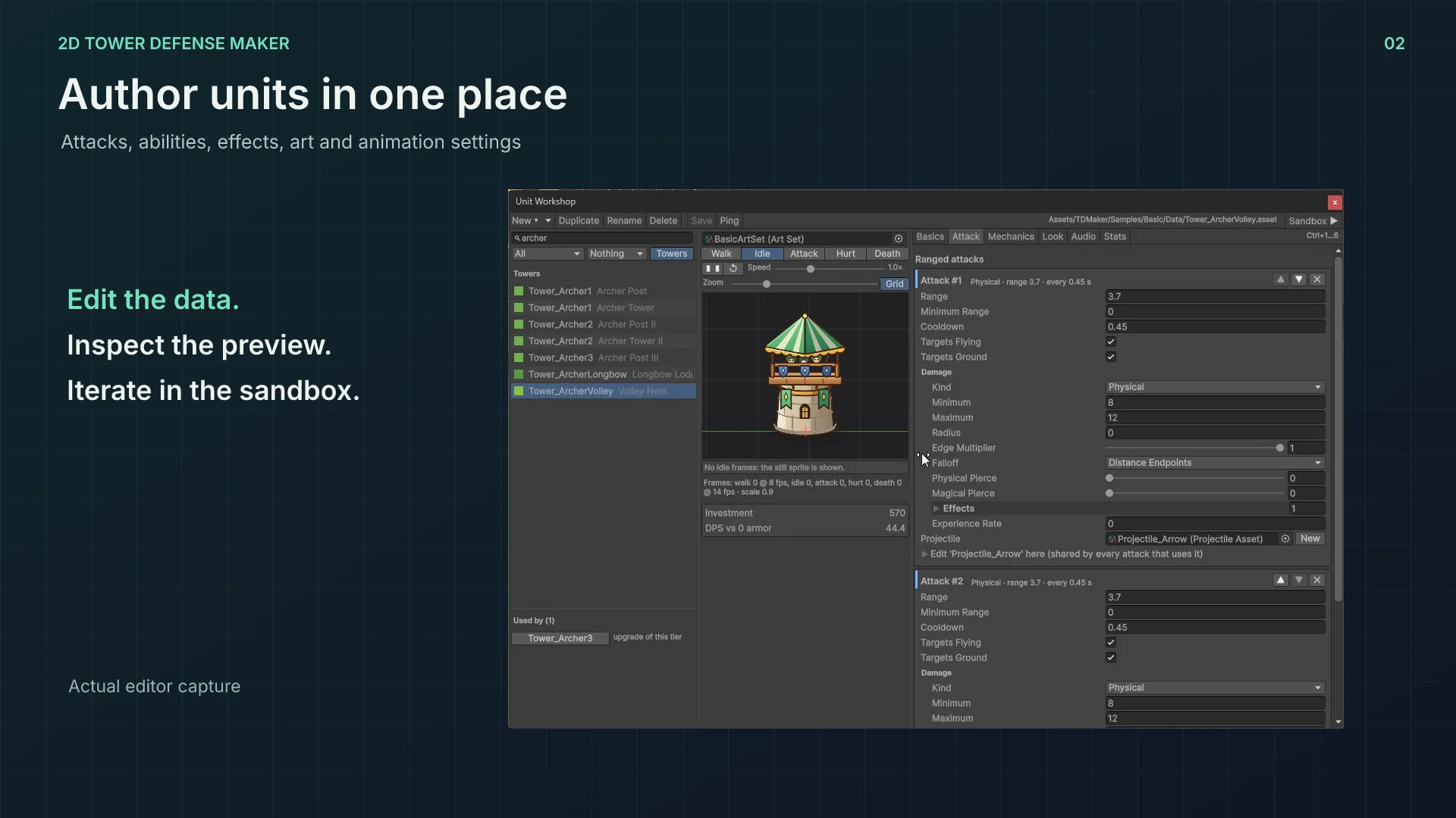 2D Tower Defense Maker: Unit Workshop