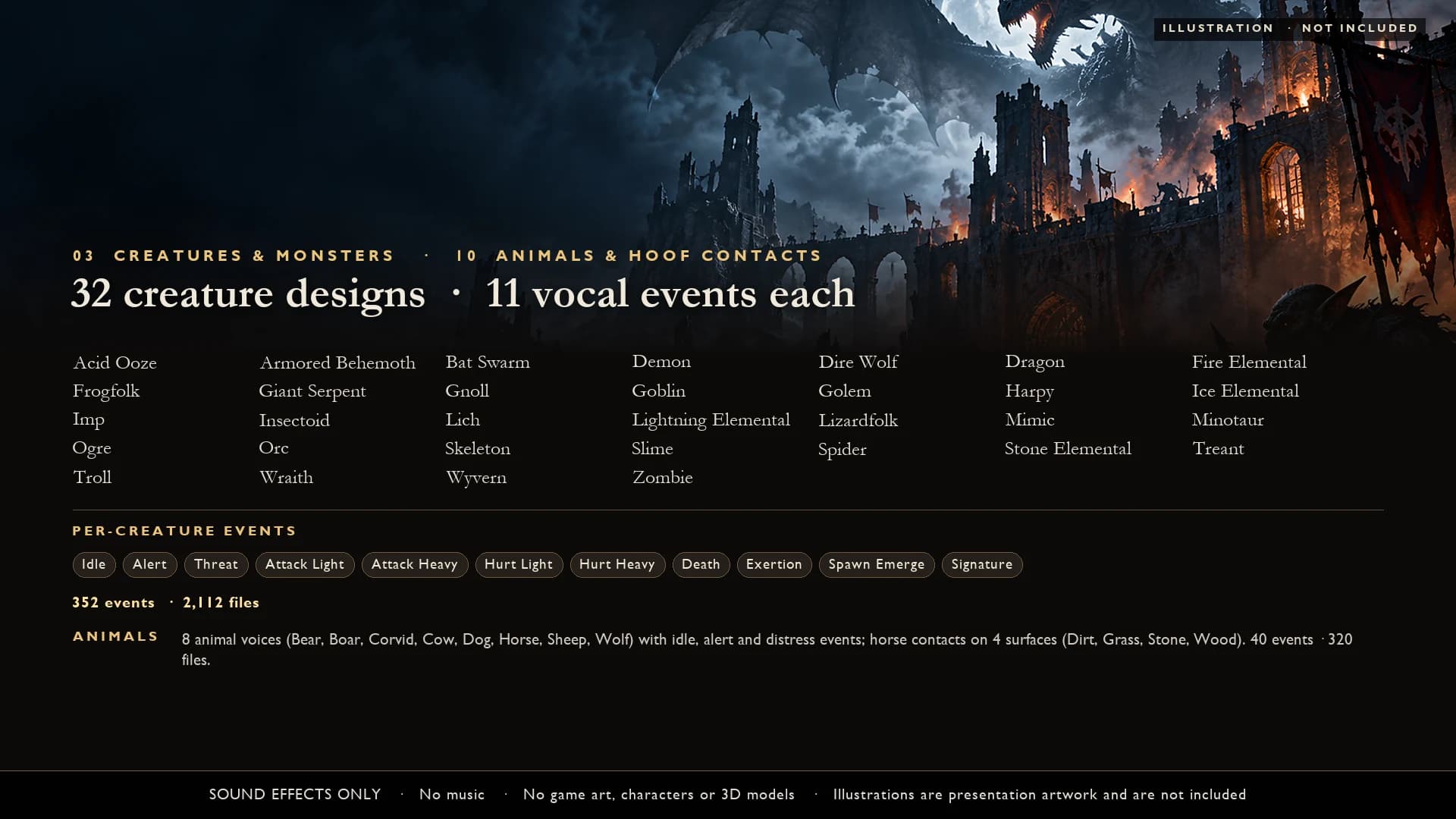 Ultra Fantasy RPG Sound Effects: Creatures & Animals