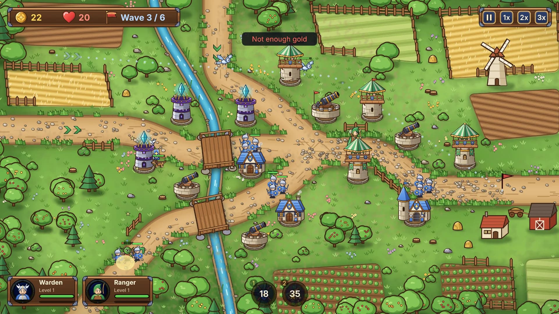 2D Tower Defense Maker: Sample battle