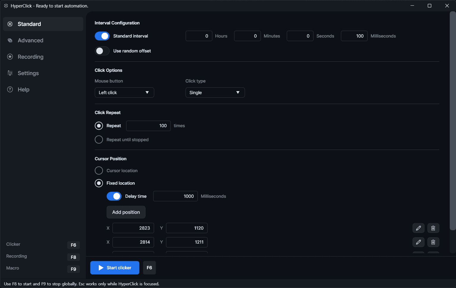 Standard workflow screenshot